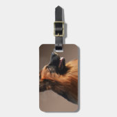 ジャーマンシェパードドッグウォーターカラーアートポートレート ラゲッジタグ (正面縦)