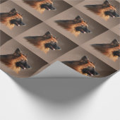 ジャーマンシェパードドッグウォーターカラーアートポートレート ラッピングペーパー (角)