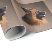 ジャーマンシェパードドッグウォーターカラーアートポートレート ラッピングペーパー (ロールコーナー)