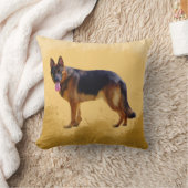ジャーマンシェパードドッグウォーターポートレート クッション (ブランケット)
