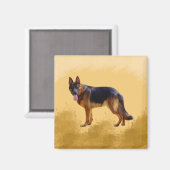 ジャーマンシェパードドッグウォーターポートレート マグネット (正面/裏面)