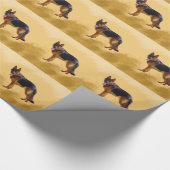 ジャーマンシェパードドッグウォーターポートレート ラッピングペーパー (角)