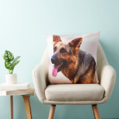 ジャーマンシェパードドッグオイル絵画アートポートレートカンヴ クッション (椅子)