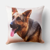 ジャーマンシェパードドッグオイル絵画アートポートレートカンヴ クッション (裏面)