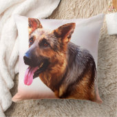 ジャーマンシェパードドッグオイル絵画アートポートレートカンヴ クッション (ブランケット)