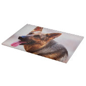 ジャーマンシェパードドッグオイル絵画アートポートレート カッティングボード (角)