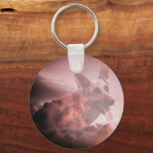 ジャーマンシェパードドッグクラウドズ天国アートポートレートGSD キーホルダー (正面)