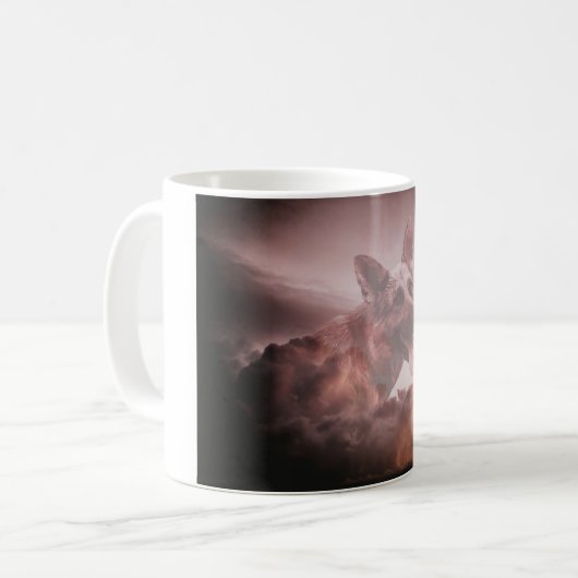 ジャーマンシェパードドッグクラウドズ天国アートポートレートGSD コーヒーマグカップ (正面左)