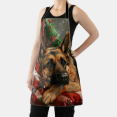 ジャーマンシェパードドッグクリスマスフェスティバル エプロン (インサイチュ)