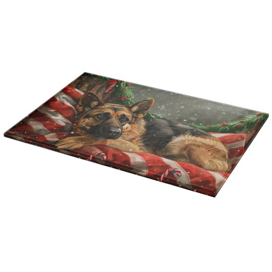 ジャーマンシェパードドッグクリスマスフェスティバル カッティングボード (角)