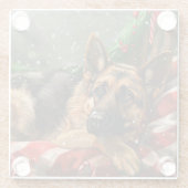 ジャーマンシェパードドッグクリスマスフェスティバル ガラスコースター (裏面)