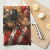 ジャーマンシェパードドッグクリスマスフェスティバル キッチンタオル (四つ折り)