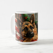 ジャーマンシェパードドッグクリスマスフェスティバル コーヒーマグカップ (正面左)
