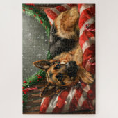 ジャーマンシェパードドッグクリスマスフェスティバル ジグソーパズル (縦)