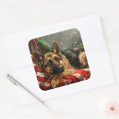 ジャーマンシェパードドッグクリスマスフェスティバル スクエアシール (封筒)