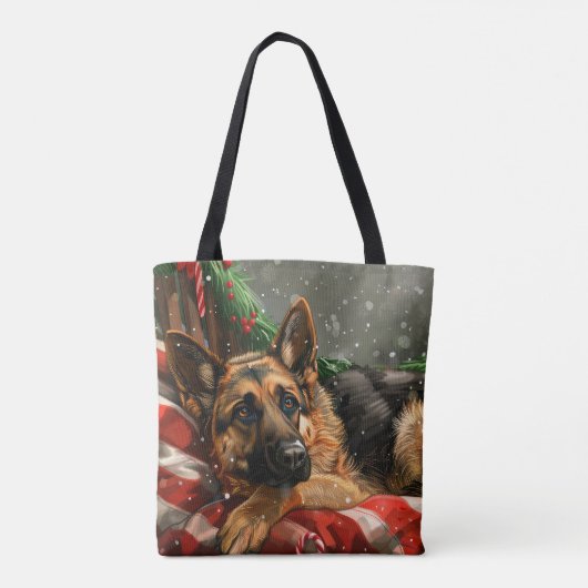ジャーマンシェパードドッグクリスマスフェスティバル トートバッグ (裏面)