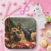 ジャーマンシェパードドッグクリスマスフェスティバル ペーパープレート (パーティー)