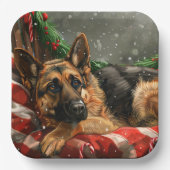 ジャーマンシェパードドッグクリスマスフェスティバル ペーパープレート (正面)