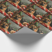 ジャーマンシェパードドッグクリスマスフェスティバル ラッピングペーパー (角)