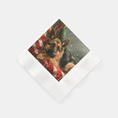 ジャーマンシェパードドッグクリスマスフェスティバル 縁ありカクテルナプキン (角)