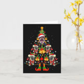ジャーマンシェパードドッグサンタハットクリスマスツリークリスマス カード (黄色い花)