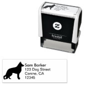 ジャーマンシェパードドッグシルエット差出人住所 セルフインキングスタンプ (インサイチュ)