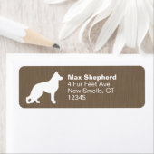 ジャーマンシェパードドッグシルエット差出人住所 ラベル (インサイチュ)