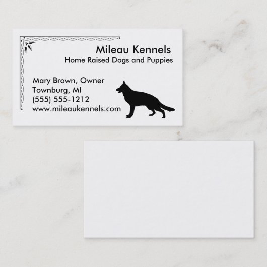 ジャーマンシェパードドッグシルエット 名刺 (正面/裏面)