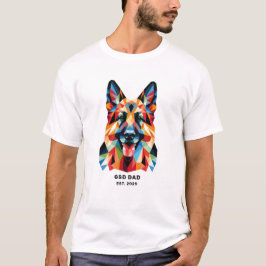 ジャーマンシェパードドッグダッドのオーポリゴンアート Tシャツ