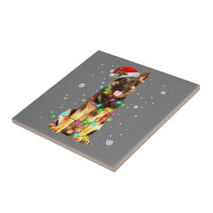 ジャーマンシェパードドッグツリークリスマスセータークリスマス タイル