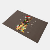 ジャーマンシェパードドッグツリークリスマスセータークリスマス ドアマット (アングル)