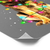 ジャーマンシェパードドッグツリークリスマスセータークリスマス ポスター (角)