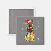 ジャーマンシェパードドッグツリークリスマスセータークリスマス マグネット (正面/裏面)