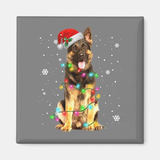 ジャーマンシェパードドッグツリークリスマスセータークリスマス マグネット (正面)