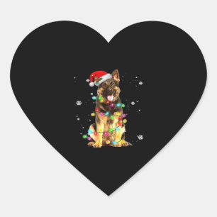 ジャーマンシェパードドッグツリーフェスティブシーズンセーター クリスマスドッグ ハートシール