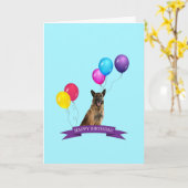 ジャーマンシェパードドッグハッピーバースデーグリーティングカード カード (黄色い花)