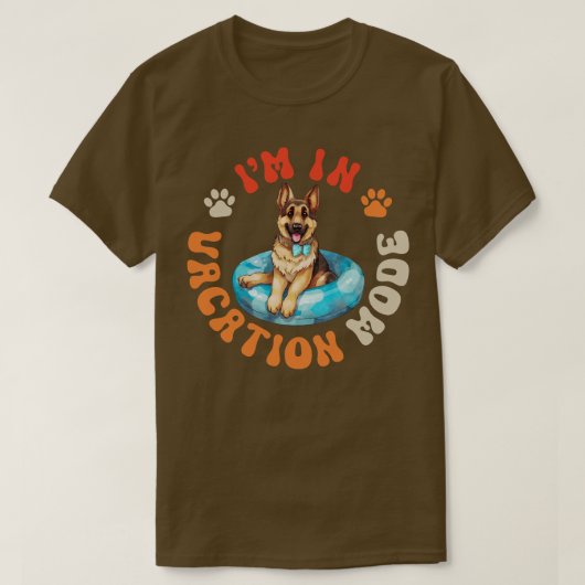 ジャーマンシェパードドッグバケーションモード1 Tシャツ (デザイン正面)