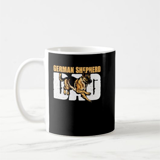 ジャーマンシェパードドッグパパヴィンテージファーザーズ コーヒーマグカップ (左)