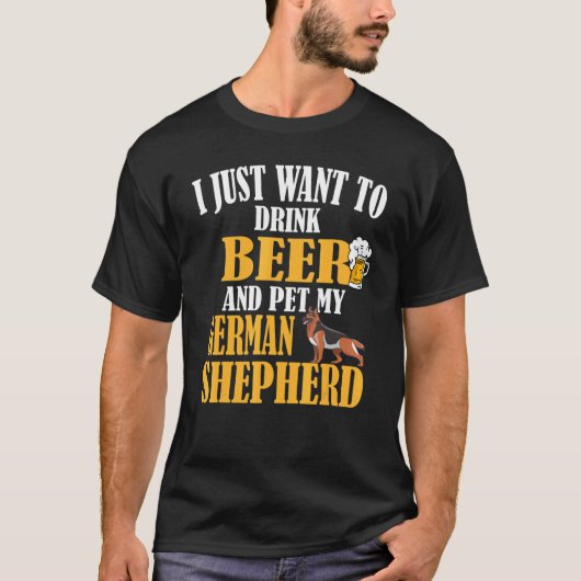 ジャーマンシェパードドッグビール Tシャツ (正面)