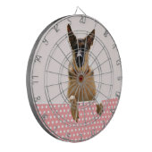 ジャーマンシェパードドッグピンク水玉模様 ダーツボード (正面左)