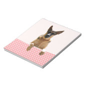 ジャーマンシェパードドッグピンク水玉模様 ノートパッド (回転)