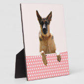 ジャーマンシェパードドッグピンク水玉模様 フォトプラーク (側面)