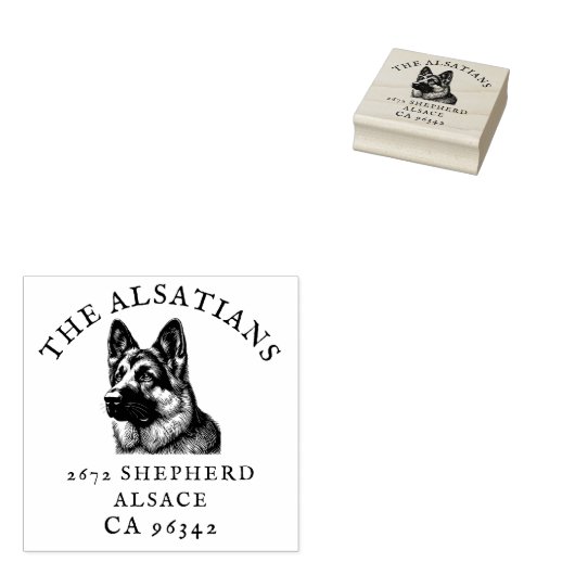 ジャーマンシェパードドッグファミリー名差出人住所 ラバースタンプ (押印)