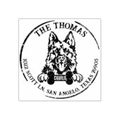 ジャーマンシェパードドッグファミリー差出人住所 ラバースタンプ (インプリント)