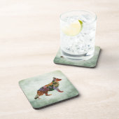 ジャーマンシェパードドッグフローラオングリーン コースター (右側)