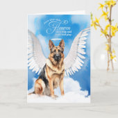 ジャーマンシェパードドッグペット悔やみや弔慰の喪失 カード (黄色い花)