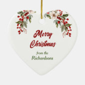 ジャーマンシェパードドッグホリーリースクリスマス セラミックオーナメント (裏面)