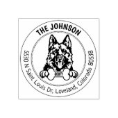 ジャーマンシェパードドッグ差出人住所ファミリー ラバースタンプ (インプリント)