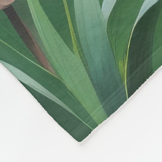 ジャーマンシェパードドッグ春の花絵を描ズ フリースブランケット (角)