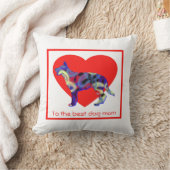 ジャーマンシェパードドッグ赤いハート母の日 クッション (ブランケット)